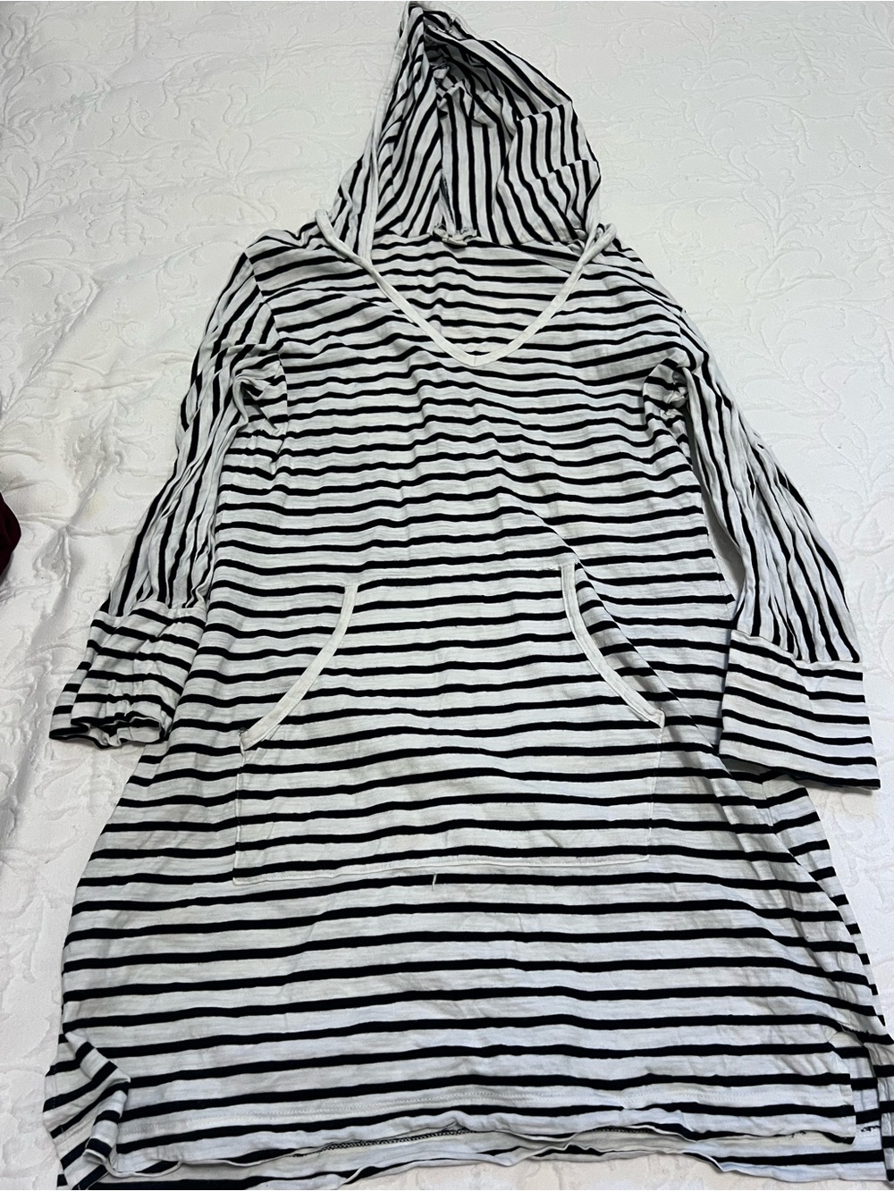 Banana Republic Factory Cotton Navy and White Striped Hooded Tunic size Medium